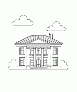 Ausmalbild Haus 014