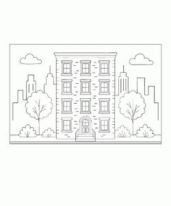 Ausmalbild Haus 018