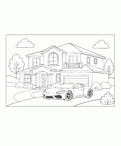 Ausmalbild Haus 021