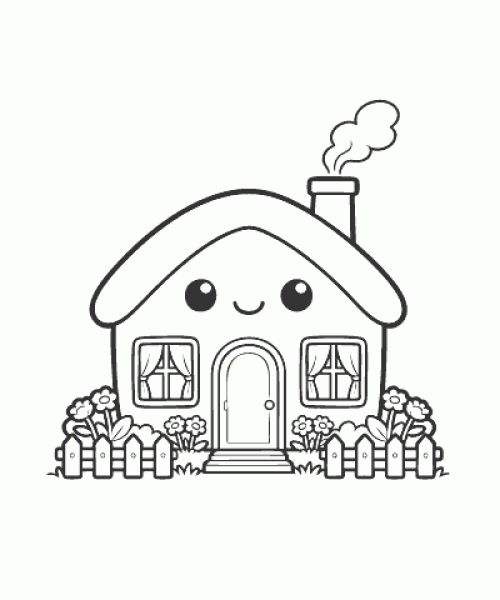 Ausmalbild Haus 022
