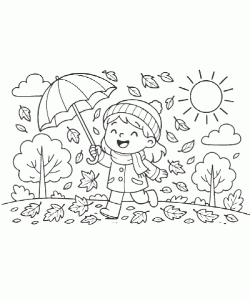 Ausmalbild Herbst 001