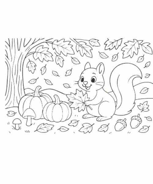 Ausmalbild Herbst 003