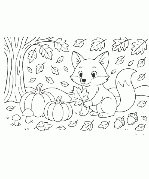 Ausmalbild Herbst 005