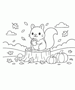 Ausmalbild Herbst 018