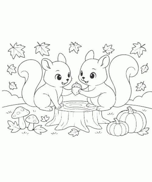 Ausmalbild Herbst 019