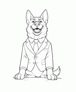 Ausmalbild Hund 043