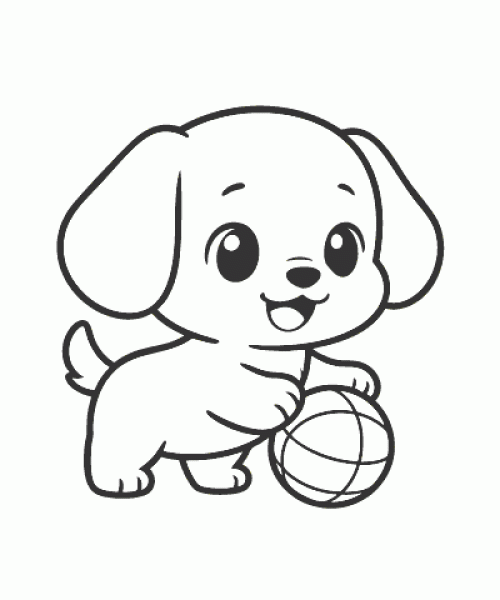 Ausmalbild Hund 064