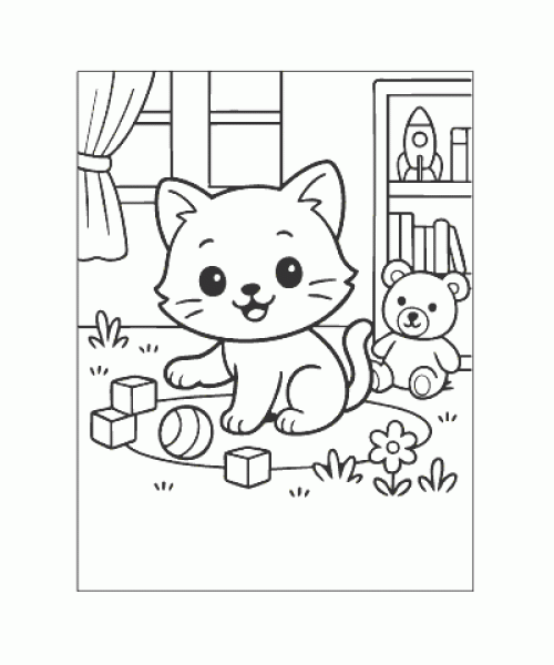 Ausmalbild Katze 001