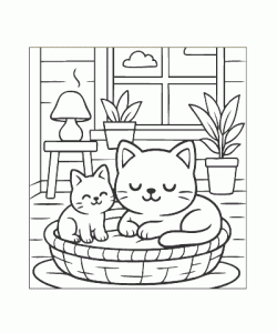 Ausmalbild Katze 002