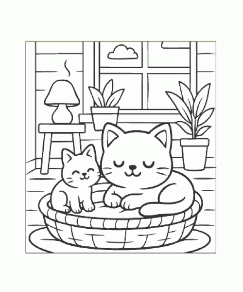 Ausmalbild Katze 002