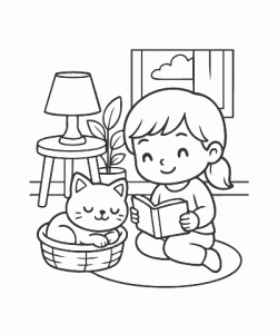 Ausmalbild Katze 003