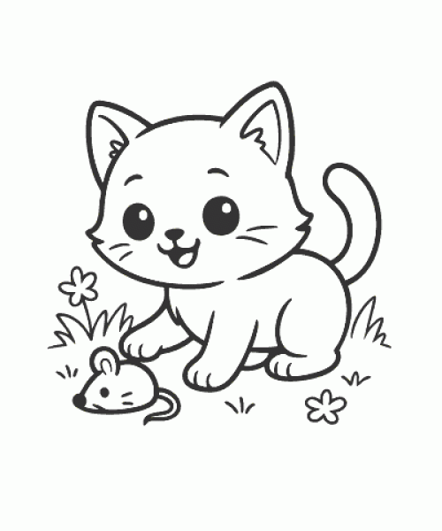 Ausmalbild Katze 005