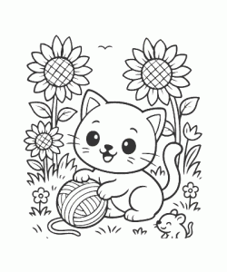 Ausmalbild Katze 006