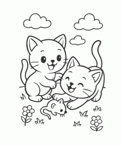 Ausmalbild Katze 007