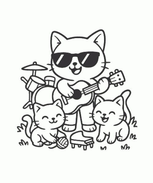 Ausmalbild Katze 008