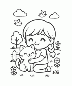 Ausmalbild Katze 010