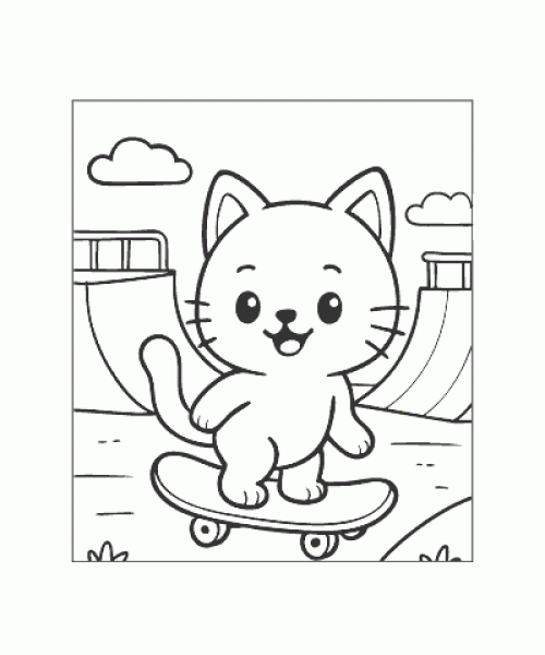 Ausmalbild Katze 012