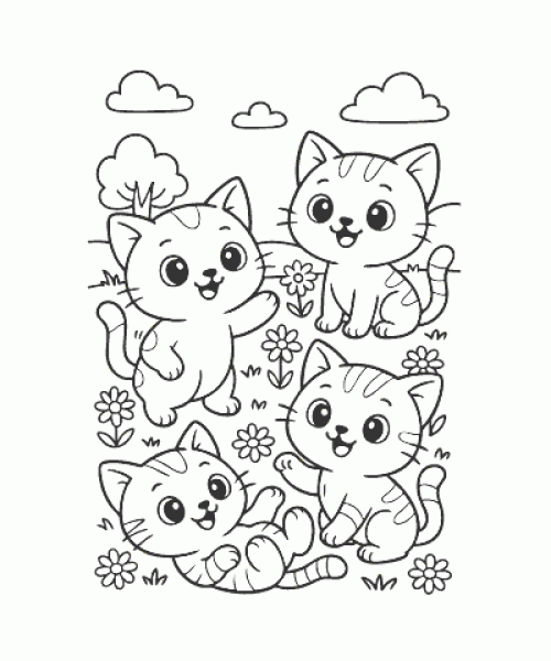 Ausmalbild Katze 015