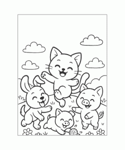 Ausmalbild Katze 016