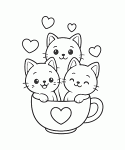 Ausmalbild Katze 017