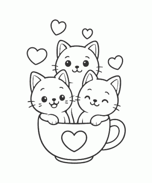 Ausmalbild Katze 017