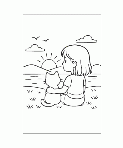 Ausmalbild Katze 020