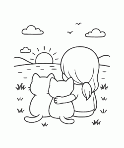 Ausmalbild Katze 021