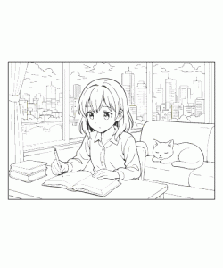 Ausmalbild Katze 022