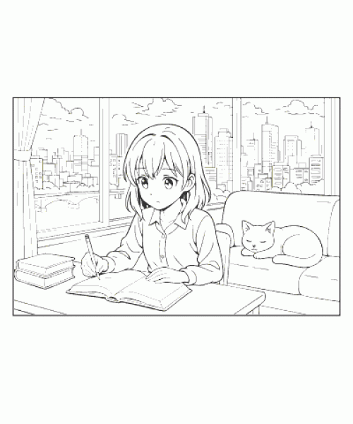 Ausmalbild Katze 022