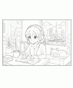 Ausmalbild Katze 023