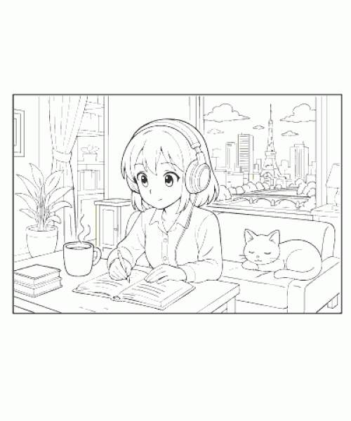 Ausmalbild Katze 023