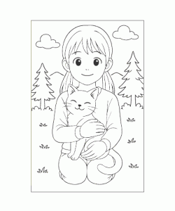 Ausmalbild Katze 027