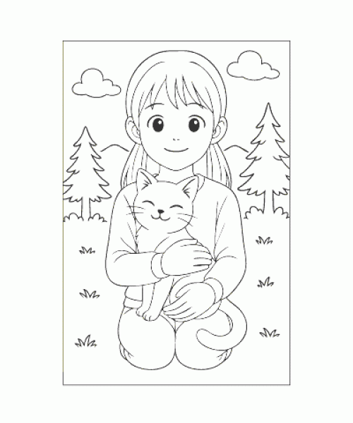 Ausmalbild Katze 027