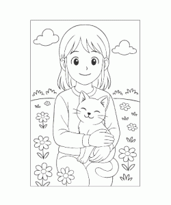 Ausmalbild Katze 028