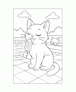 Ausmalbild Katze 029