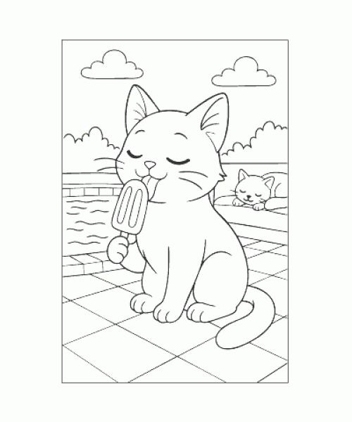 Ausmalbild Katze 029