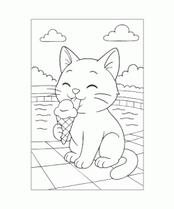 Ausmalbild Katze 030