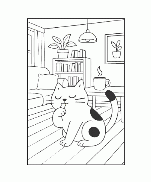 Ausmalbild Katze 035