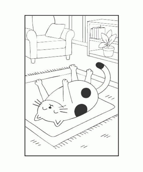 Ausmalbild Katze 036