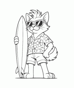 Ausmalbild Katze 038