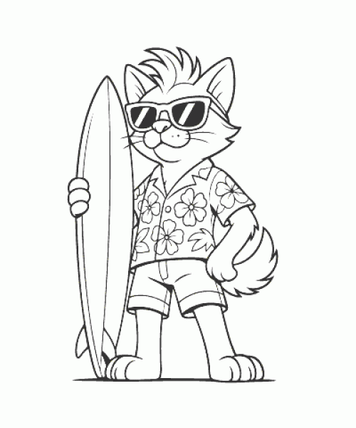 Ausmalbild Katze 038