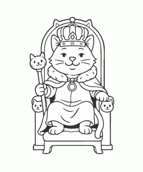 Ausmalbild Katze 040