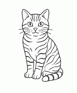 Ausmalbild Katze 042