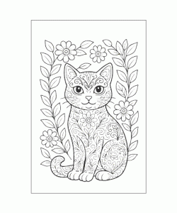 Ausmalbild Katze 043