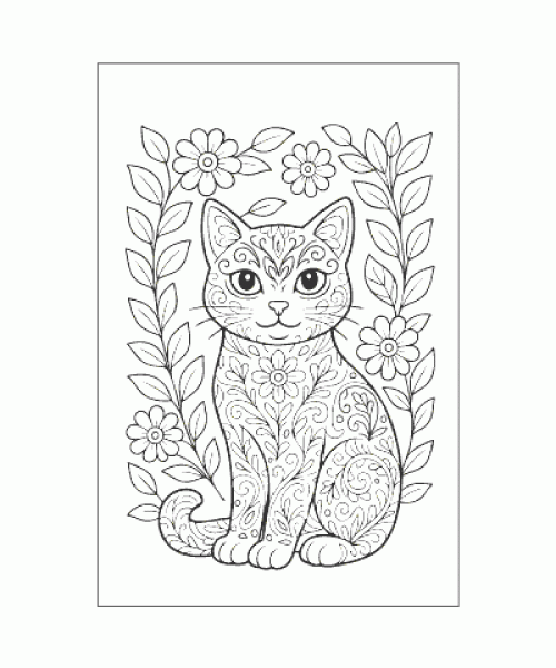 Ausmalbild Katze 043