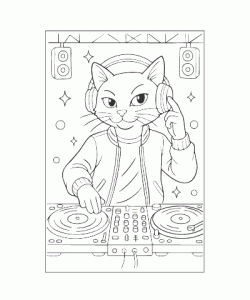 Ausmalbild Katze 044