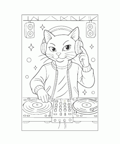 Ausmalbild Katze 044