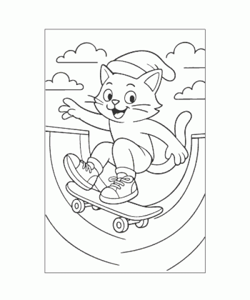 Ausmalbild Katze 045