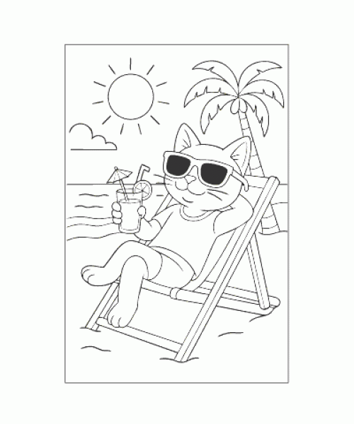 Ausmalbild Katze 046