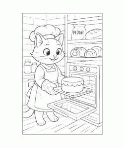 Ausmalbild Katze 048